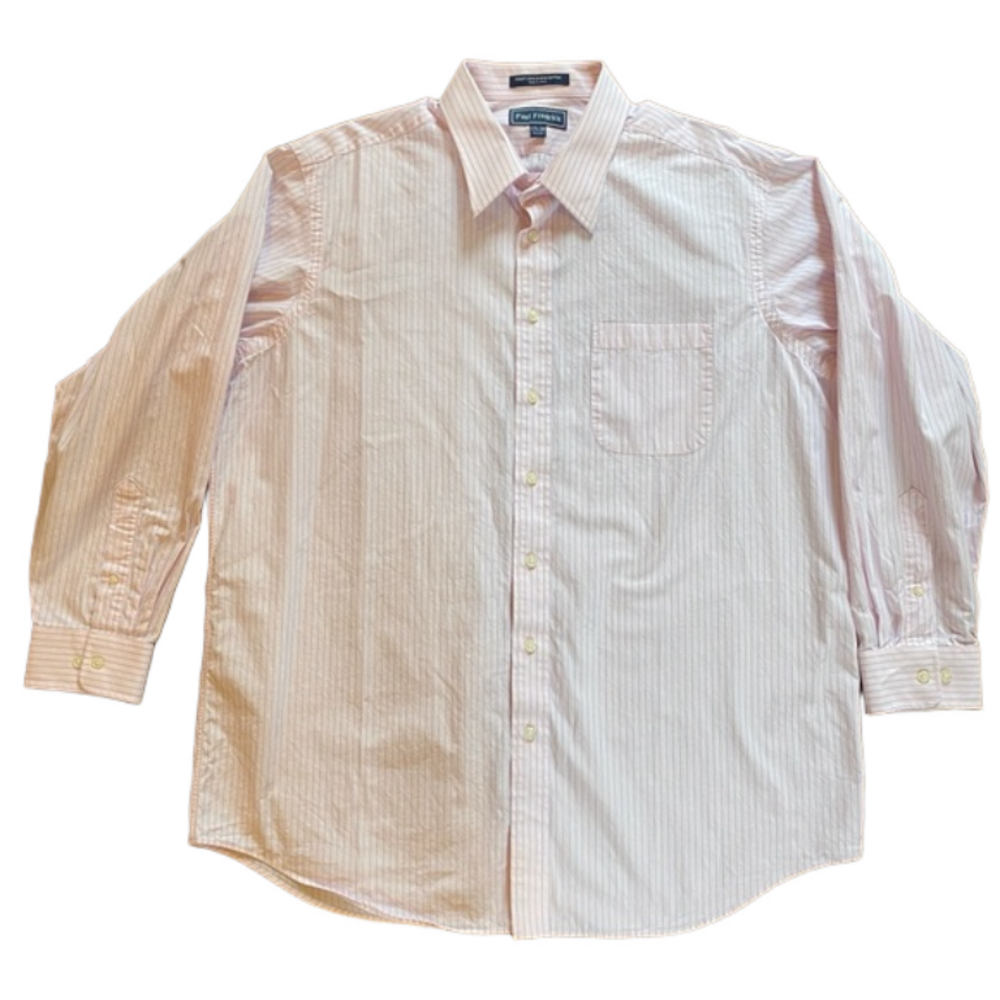 EUC 17.5 34 Paul Fredrick Pink Button Down